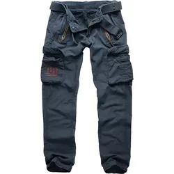 Surplus Royal Traveler Slimmy Hose XL, blau für Männer - Motorradhosen mit Gürtel und praktischen Cargo Taschen, ideal für Sicherheit und Komfort auf der Straße.