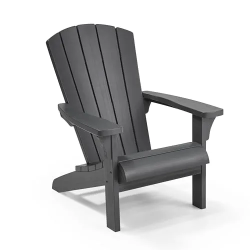 Keter 17208310a Allibert Adirondack Chair - Wetterfester Outdoor Gartenstuhl aus Kunststoff, ergonomisch geformt für höchsten Komfort und pflegeleicht – ideal für Terrasse und Balkon.