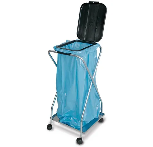 BRB-Lagertechnik Müllsackständer mit Rollen - Haushaltszubehör für 70-120 Liter Säcke, bruchfest und mobil dank vier Doppellenkrollen, ideal für die Abfallsammlung in gewerblichen Bereichen.