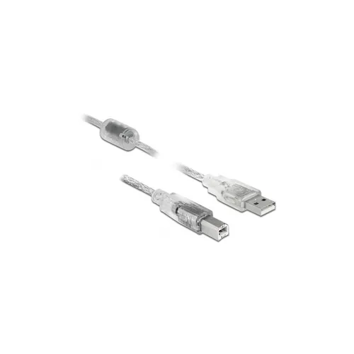 Kabel USB 2.0 Typ-A Stecker > USB 2.0 Typ-B Stecker 0,5 m transparent