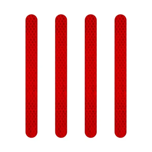 4R Quattroerre.it 5511 Reflektierende Klebestreifen, Rot, 20 x 240 mm, 4 Stück