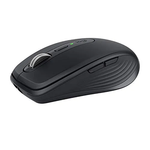 Logitech MX Anywhere 3 - Kabellose, ergonomische Maus mit magnetischem Scrollen, 4000 DPI-Sensor und USB-C, ideal für mobiles Arbeiten
