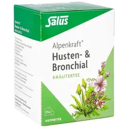 Alpenkraft Husten- & Bronchial Kräutertee Salus - Tees zur Linderung von Bronchitis-Symptomen, enthält wertvolle Kräuter wie Spitzwegerich und Thymian für eine natürliche Atemwegserleichterung.