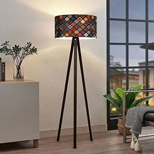 lux.pro Stehleuchte Newport – Moderne Standlampe für Wohnzimmer und Schlafzimmer - Stilvolle Stehleuchte mit individuellem Design und 1 x E27 Fassung, ideal für jeden Wohnbereich. Höhe: 140 cm, mehrfarbiger Lampenschirm für ein einzigartiges Ambiente.