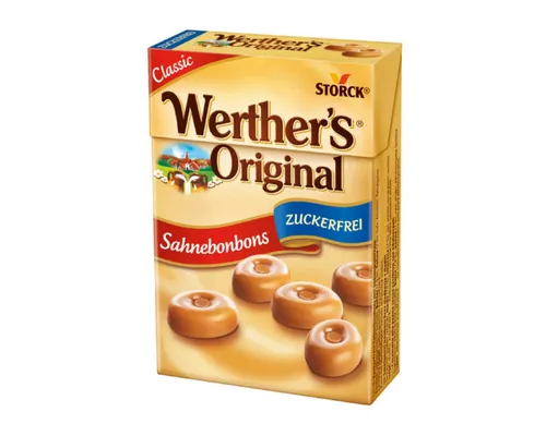 Werther's Süßigkeit, Storck Werthers Original Minis zuckerfrei cremige Sahnebonbons 42g