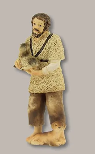 Unbekannt Hirte mit Schaf und Hund für 8cm Figuren