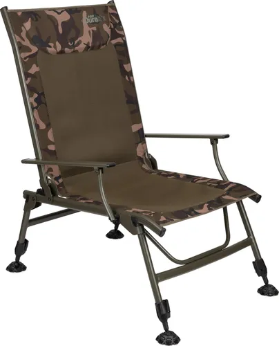 FOX Duralite Recliner XL Angelstuhl für Karpfenangeln - Bequemer und robuster Angelstuhl mit verstellbarer Rückenlehne, ideal für lange Ansitzzeiten. Maße: 56 cm Breite, 66,5 cm Höhe, 54 cm Länge.