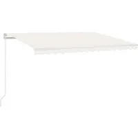 vidaXL Automatische Markise mit LED & Windsensor 450x300 cm Creme - Markise für Außenbereiche mit automatischer Steuerung, Windsensor und energiesparenden LED-Lichtern – perfekt für gemütliche Stunden im Freien.