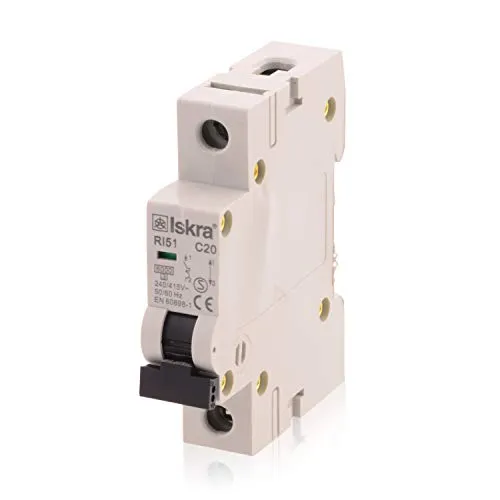 Sicherungsautomat Leitungsschutzschalter MCB Eco-Line, 20A, Typ C, 1-polig, 230/400V, bietet effektiven Schutz, 1 Stück