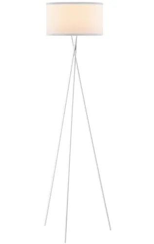 Home Sweet Home Moderner weiß Metall Stehlampe | 53/53/138cm｜mit E27 LED-Lichtquelle 4W 2700K | Stehleuchte Retro mit Dreibeinstativ| Mit weiß Lampenschirm｜fur Schlafzimmer