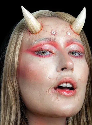 Tinsley Transfers Latex Large Devil Horns Standard - Masken & Brillen für Erwachsene, professionelle Hollywood-Qualität mit nahtlosen Kanten für ein realistisches Aussehen – ideal für Bühnen-Make-up und Halloween.