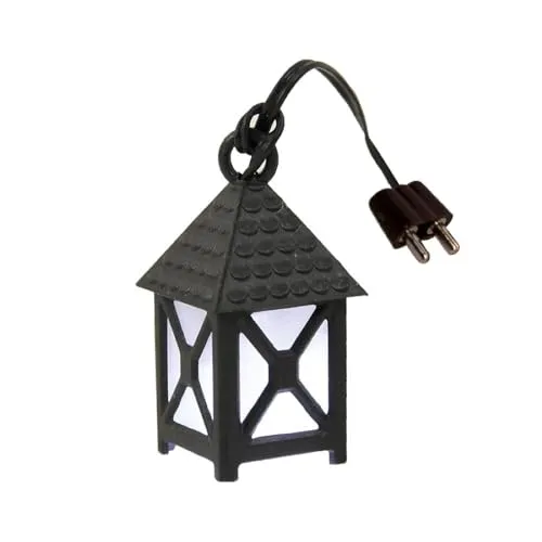 FADEDA Laterne weiß, 4-eckig, 3,5V /Höhe: 5cm/handbemalt/detailgetreue Krippen Figuren - Weihnachten Tisch Dekoration Krippe Zubehör