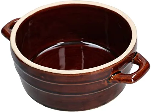 KOTARBAU® Keramikgefäß ⌀ 16 cm Steinzeugtopf Schmalztopf Servierschale Auflaufförmchen aus Steingut Runde Keramikschale Kleine Glasiert Auflaufform