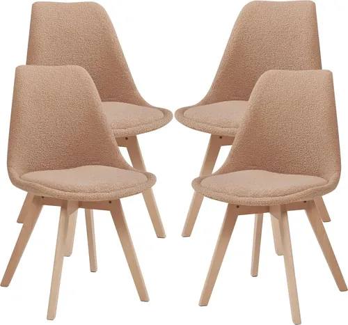[en.casa] Esszimmerstühle Fläten 4er Set - Komfort und Stil für Ihr Zuhause - Esszimmerstühle mit weicher Polsterung und robustem Buchenholz-Gestell, ideal für lange Abende und vielseitig einsetzbar in Küche, Wohnzimmer oder Homeoffice.