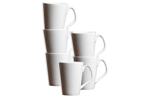 Ritzenhoff und Breker Kaffeebecher Arena, 340 ml, 6er Set - Elegante Kaffeebecher aus hochwertigem Porzellan mit geschwungenem Henkel. Spülmaschinenfest und mikrowellengeeignet – ideal für den täglichen Genuss.