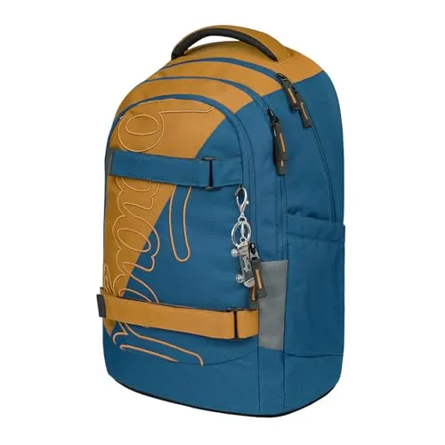Baagl Schulrucksack Jungen Mädchen Skate Max Skateboard Rucksack 30 l Duo | Ein geräumiger & ergonomischer Kinderrucksack für Teenager mit Laptopfach und Brustgurt bietet Stauraum für die Schule.