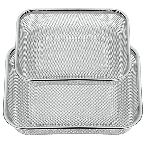 DEL Küchensieb Set von 2 - Feinmaschig aus Edelstahl - Hochwertige Edelstahl-Siebe für effizientes Waschen und Abtropfen von Obst und Gemüse. Set von 2 mit optimaler Drainage durch eng beieinanderliegende Löcher. Ideal für jede Küche.