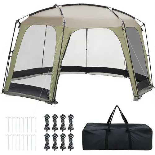 COSTWAY Pop Up Zelt für 6-8 Personen, Tragbares Wurfzelt mit Sonnenschutz & Belüftung - Geräumiges Wurfzelt für 6-8 Personen, ideal für Camping, Gartenpartys und Ausflüge. Mit Netzgewebe für optimale Belüftung und einem schützenden Dach für Sonnenschein und leichten Regen.