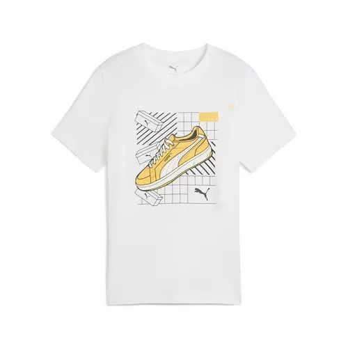 PUMA Jungen Graphics Tee IV B T-Shirts, PUMA White, 140