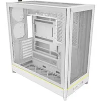 HS01 Tower-Gehäuse weiß mit Tempered Glass - Gehäuse im ATX-Format mit stylischem Design, 2x 2,5 Zoll Einbauschächten und 7 Full-Size-Slots für optimale Erweiterungsmöglichkeiten.