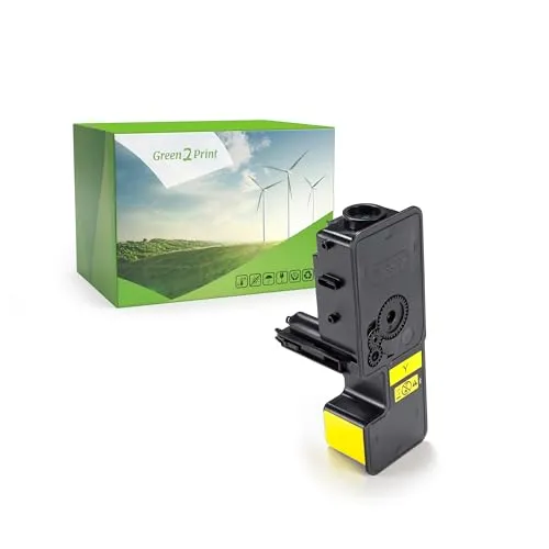 Green2Print Toner gelb für Kyocera TK-5230Y - Umweltfreundlicher Recycling Toner für Kyocera ECOSYS M5521 und P5021, liefert bis zu 2200 Seiten und bietet erstklassige Druckqualität.
