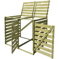 vidaXL Holz Imprägniert Mülltonnenbox für 2 Tonnen