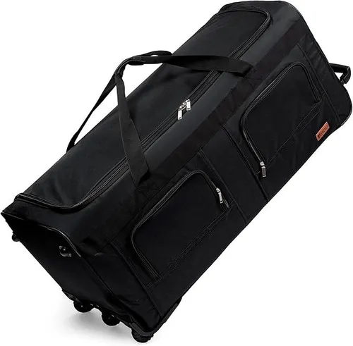 HEYO Reisetasche mit Rollen Groß Trolley – Robuste Rolltasche für Reisen (Schwarz, 80x34x38 cm)
