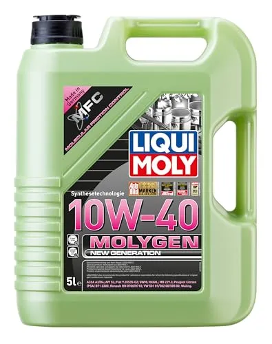 LIQUI MOLY Motoröl 10W-40 Molygen - Teilsynthetiköl für optimale Motorleistung - Motoröl für PKW, ideal für moderne Motoren mit hervorragendem Schutz und Effizienz. Kompatibel mit vielen VW-Modellen, sorgt für lange Lebensdauer und hohe Leistung.