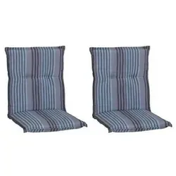 beo 2er Set Tissa BE210 - Elegante Gartenauflagen mit blauem Streifen - Auflagen & Polster, zeitloses dänisches Design, passend für Niedriglehnerstühle, waschbar, schadstofffrei und in Handarbeit gefertigt.
