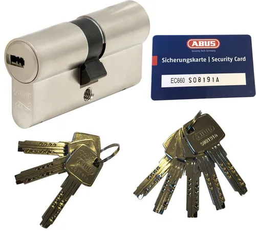 ABUS EC660 Profil-Doppelzylinder 28/34mm - Schließzylinder mit hochwertigem Bohrschutz und Not- und Gefahrenfunktion, ideal für Sicherheit und Komfort in Ihrem Zuhause.