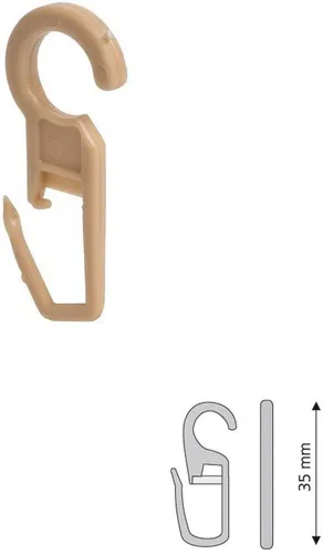 Liedeco Faltenclip, Gardinen, Vorhänge, (Set, 10-St), Faltenlegehaken, für Gardinenringe Öse 10 mm