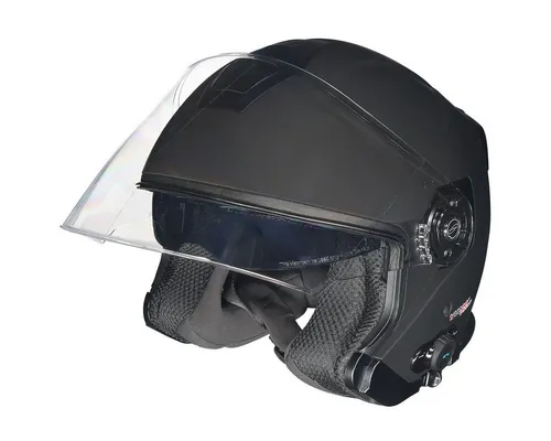 rueger-helmets Motorradhelm RF-586 Bluetooth Jethelm Schwarz Matt XS - Leichter und stylischer Jethelm mit integriertem Bluetooth, ideal für Roller und Motorräder. ECE-22/05 zertifiziert und aus robustem Polycarbonat für optimalen Schutz.