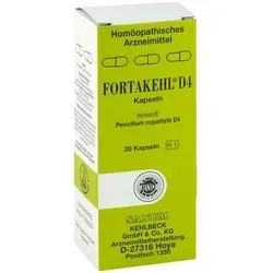 Fortakehl D 4 Kapseln - Homöopathisches Arzneimittel mit Penicillium roquefortii D4, ideal zur Unterstützung des Wohlbefindens. 20 Kapseln für eine sanfte Anwendung.