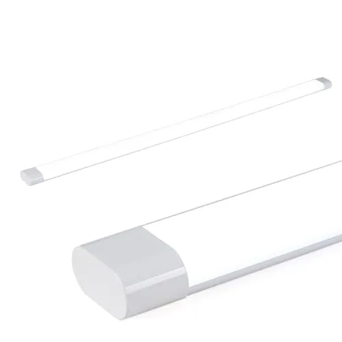 Alpinaluz Lineare LED-Lampe, 150 cm, Steckdosenleiste 45 W, 5400 lm, Kaltweiß, 6000 K, hocheffizientes Display, matter Diffusor, weißes Gehäuse, Beleuchtung für Büro und Zuhause