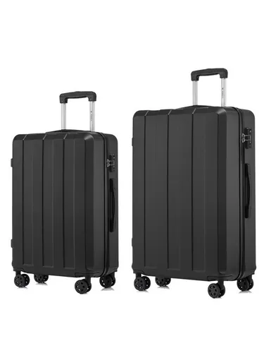 YONSLY Kofferset Hartschalen-Trolley Reisekoffer mit TSA-Schloss und YKK-Zipper, 4 Rollen, (Hartschalen Trolley Set, 2 tlg., L-XL-Set), ABS-Aluminium Hartschalen-Trolleys mit 360°-Doppelrollen für Reisen