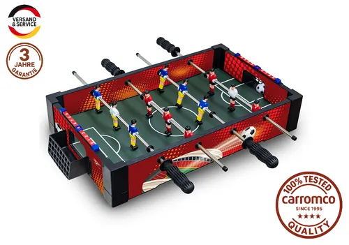 Carromco Kicker Fast-Kick-XM Tischauflage - Kicker Tisch mit farbenfrohem Design, einfacher Aufbau durch Stecksystem und 12 Spielern. Ideal für spannende Spiele und Spaß mit Freunden oder Familie.