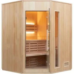 Finnische Eckige Dampfsauna 3 Plätze