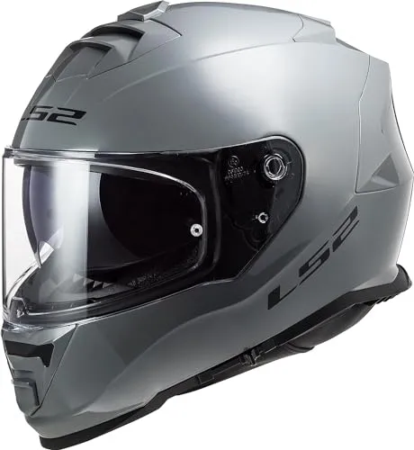 LS2 STORM II SOLID Nardo Grey Motorradhelm, L - Integraler Motorradhelm aus KPA-Polycarbonat, leicht und schlagfest, mit integriertem Sonnenschutz und ECE 22-06-Norm für maximale Sicherheit.