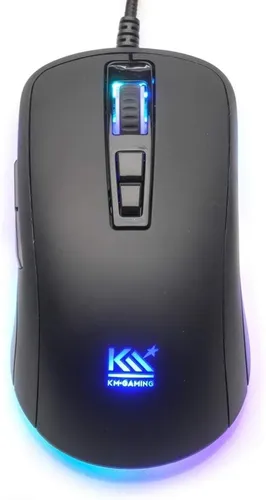 KM-Gaming K-GM2 RGB Gaming Maus - Ergonomische Gaming-Maus mit 7200 DPI, 7 programmierbaren Tasten und Pixart PMW3330 Sensor für präzise Kontrolle – ideal für Gamer!