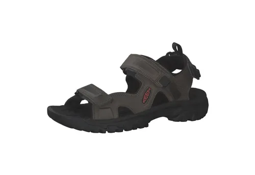 Keen Herren Sandale Targhee III Open Toe Sandal grau 44,5 EU - Wanderschuhe, ideal für Outdoor-Aktivitäten mit atmungsaktivem Leder und praktischem Klettverschluss für perfekten Sitz.