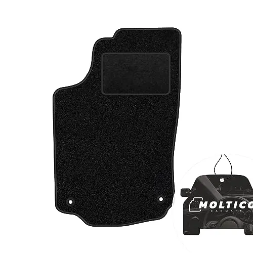 moto-MOLTICO Fahrer Fußmatte Auto Velours Fahrerseite Autoteppiche Schwarz Fahrermatte 1-teilig passend für Opel Corsa E 2015-2019