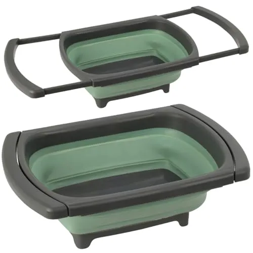 LS-LebenStil Ausziehbare Waschschüssel 8L 36cm faltbar flexible Spülwanne tragbar Waschbecken Camping klappbar Wanne Faltschüssel Spülschüssel TRT Silikon