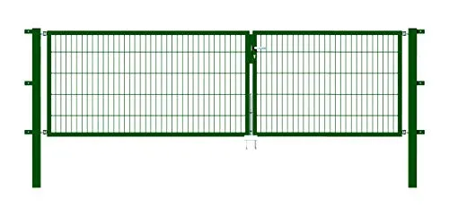 Doppeltor ALBERTS Flexo 350 x 100 cm Typ 6/5/6 - Gartenzäune: Hochwertiges Metalltor in ansprechendem Grün, ideal für Sicherheit und Stil in Ihrem Garten.