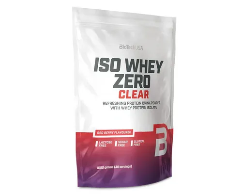Biotech USA Iso Whey Zero Clear 1000g Pulver - Whey Protein Isolat als erfrischendes Getränk, zuckerfrei, fettfrei und ideal für aktive Menschen im Fitness- und Leistungssport.