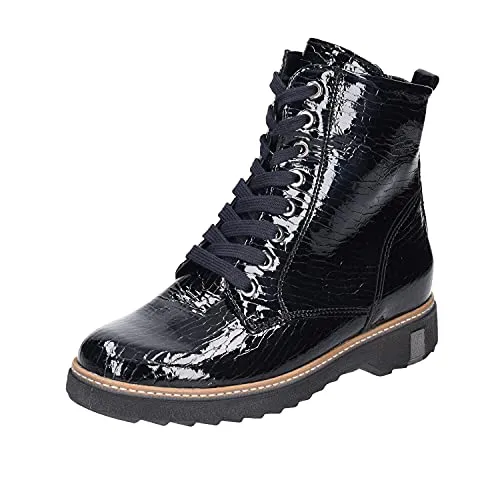 Waldläufer Damen Stiefeletten Schuhe Kitomi Stiefelette Lackleder Elegant Freizeit Animal Print