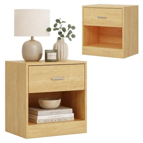 Relaxdays Nachttisch mit Schublade, HBT: 41x39x28 cm, vielseitig einsetzbar