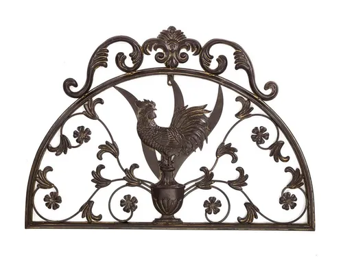 Wanddekoration Schild Hahn 70cm aus Metall - Wandskulpturen aus Metall im Antik-Stil, ideal für Garten und Terrasse, verleiht jedem Außenbereich einen rustikalen Charme.