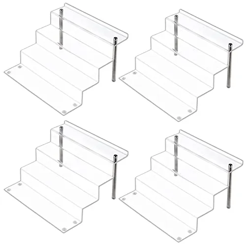 LileZbox Acryl-Display-Riser-Regal für Figuren, klarer großer 4-Stufen-Display-Ständer zum Präsentieren oder Sammeln, Cupcake-Dessertprodukt, 4er-Pack (30 x 28 x 22 cm)
