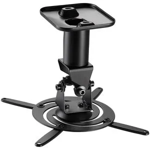 MYW H16-1ESL - Deckenhalterung für Beamer, schwarz - Halter für Projektoren, belastbar bis 15 kg, 360° drehbar und einstellbare Neigung für optimale Bildausrichtung, inklusive Befestigungsmaterial und Kabelführung.
