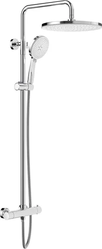 Rainsworth Duschsystem mit Thermostat – 30cm Regendusche - Bad- & Duscharmaturen: Genießen Sie einen konstanten Regenstrahl mit der 30 cm großen Regendusche, die um 360° drehbar ist und über 5 Strahlarten verfügt. Mit sicherem Thermostat für optimalen Komfort.